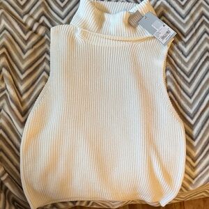 ANTONIO MELANI Ivory Knit Turtleneck Vest